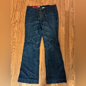 bratzcore western lace up guess jeans